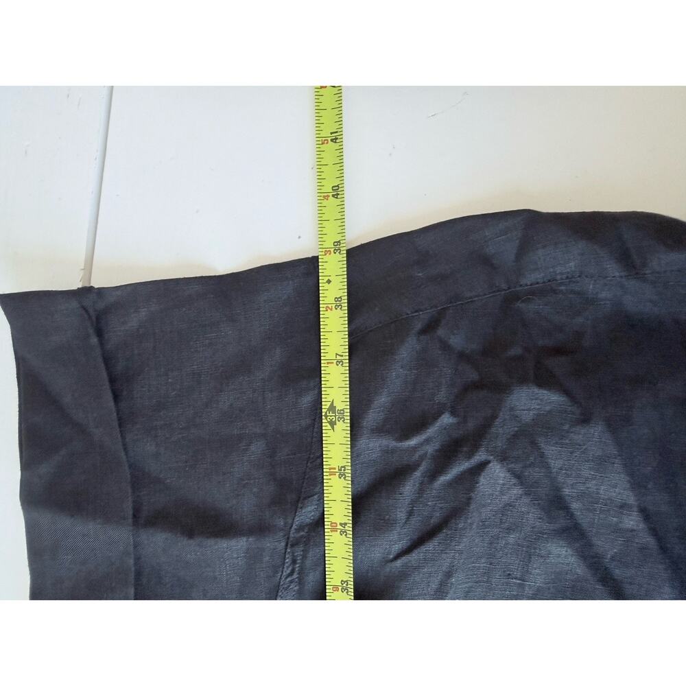 J Crew Shirt Dress Women's M Tall Black Irish Linen Button Front - Picture 7 of 7